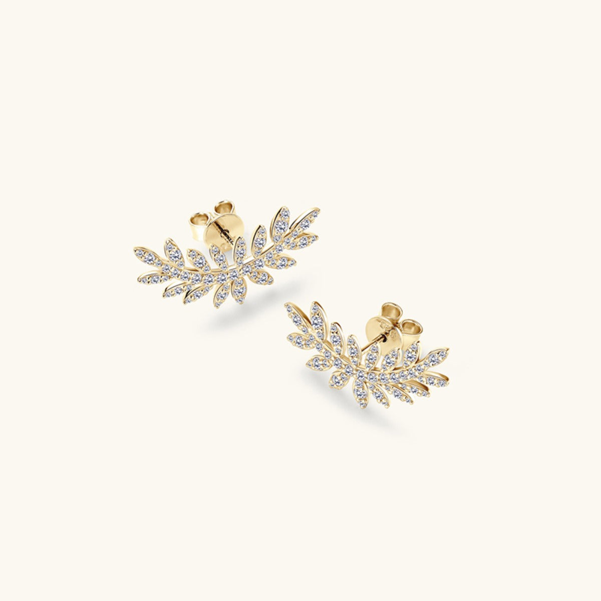 Moissanite Leaf Shape Stud Earrings