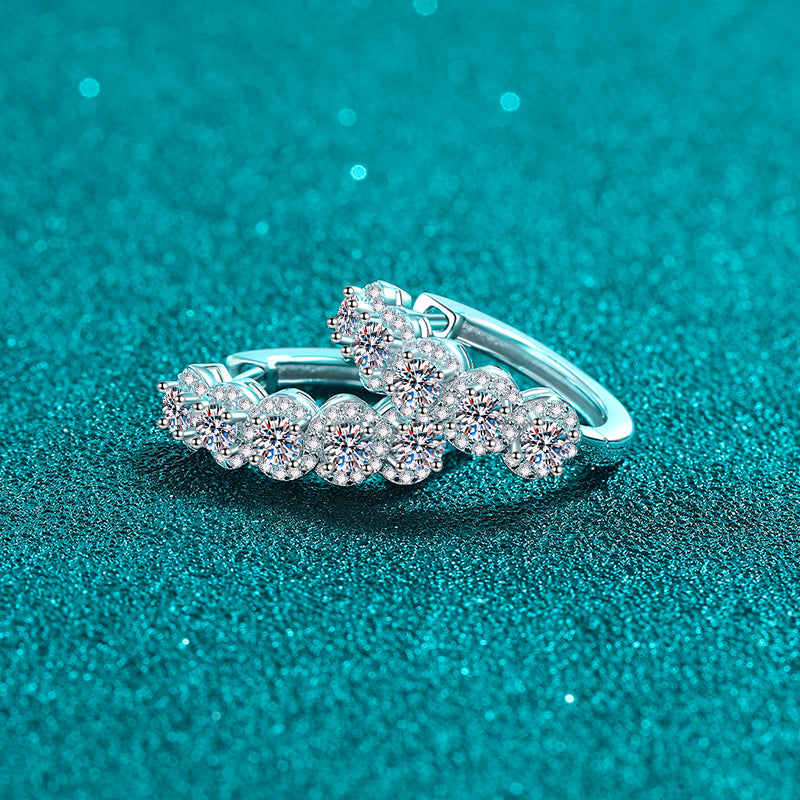 Moissanite Zircon Huggie Earrings
