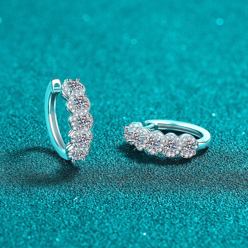 Moissanite Zircon Huggie Earrings