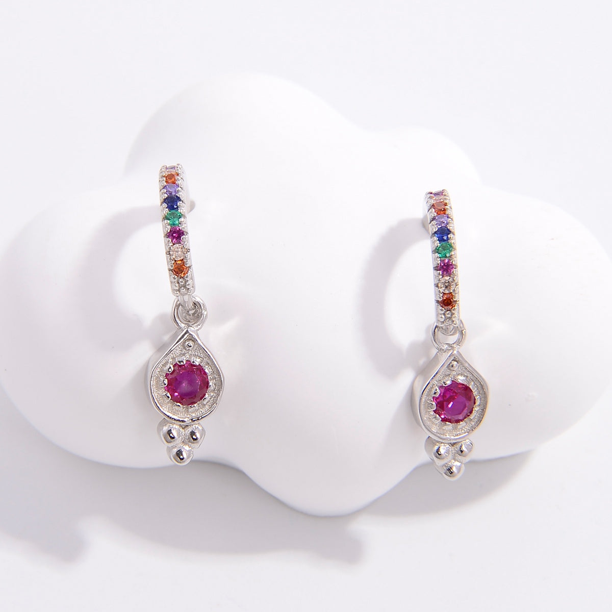 Colorful Inlaid Zircon Earrings