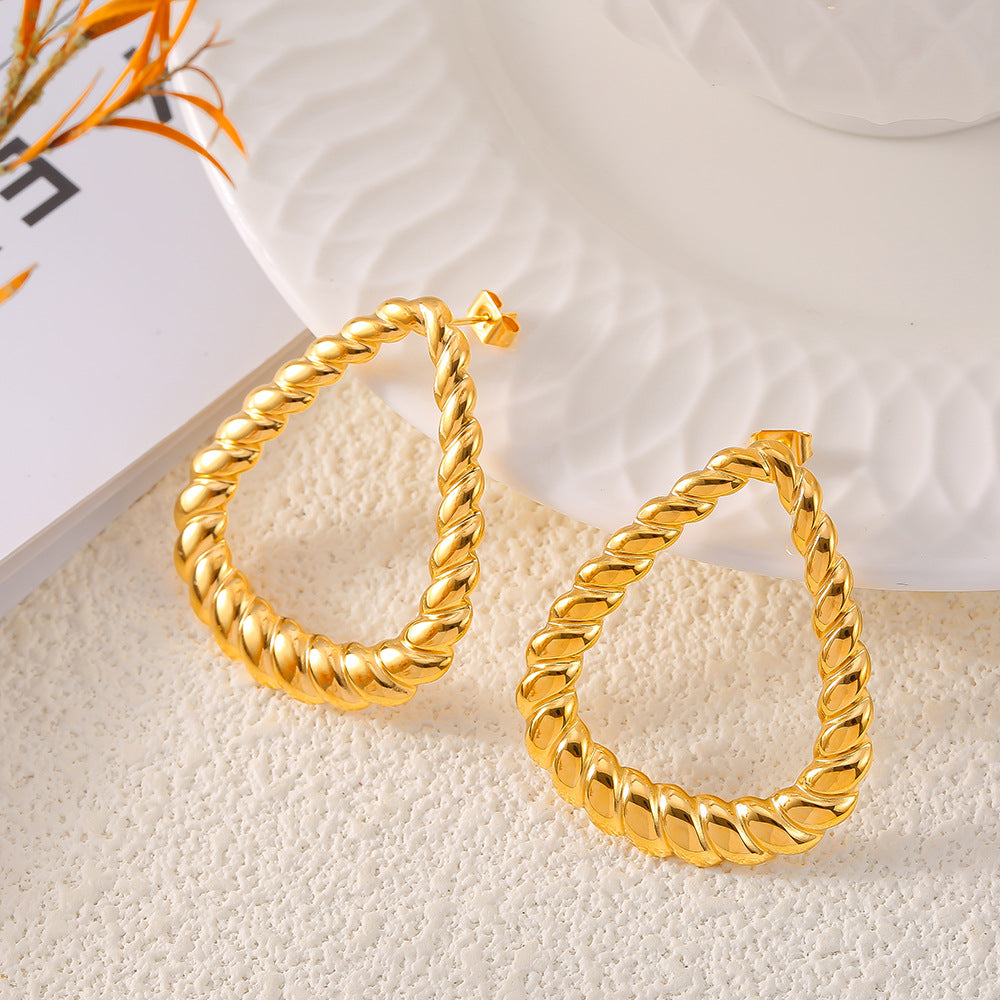 Gold Plated Twisted Earrings