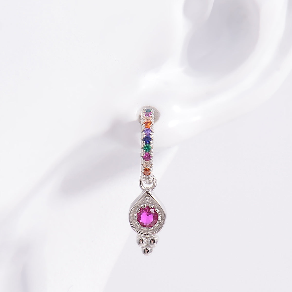 Colorful Inlaid Zircon Earrings