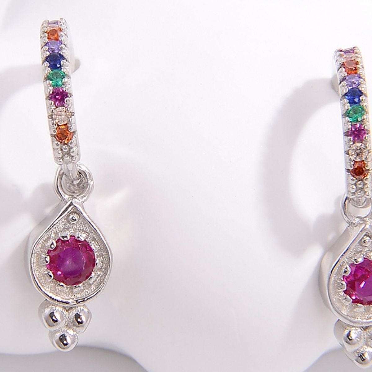 Colorful Inlaid Zircon Earrings