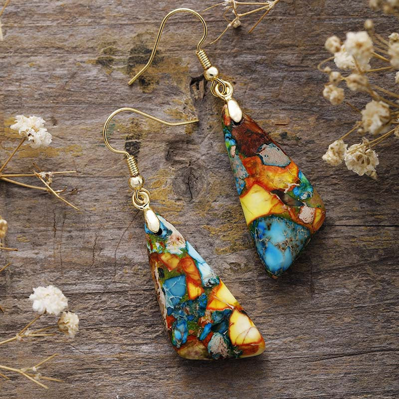 Emperor Stone Geometric Earrings