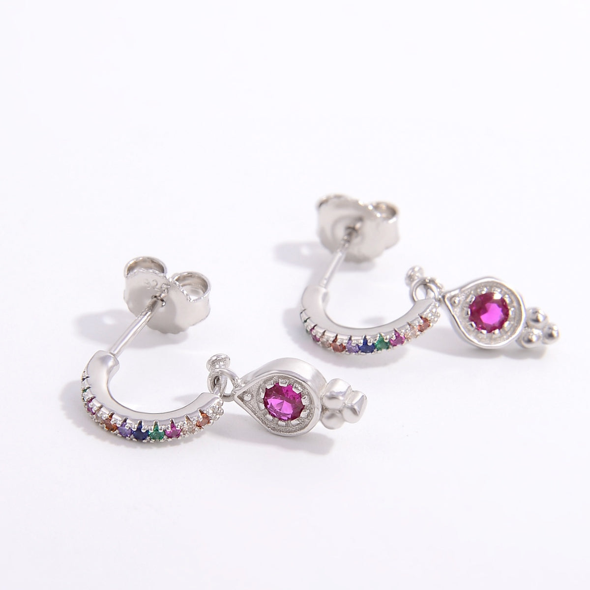 Colorful Inlaid Zircon Earrings