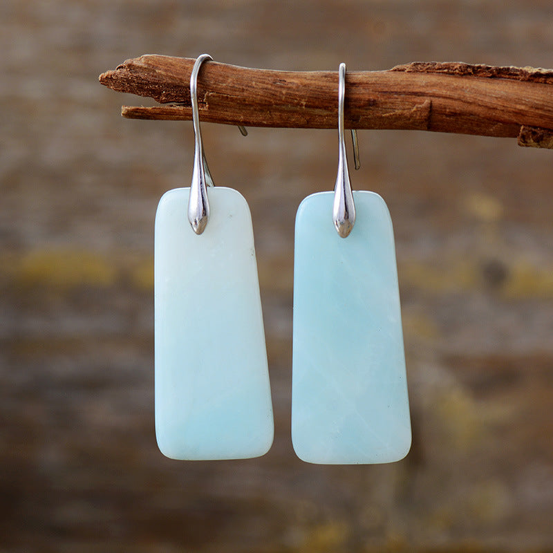 Natural Stone Rectangle Shape Earrings