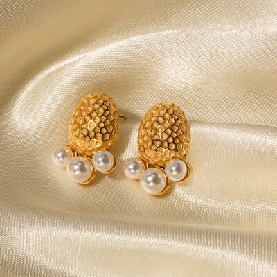 Imitation Pearl Stud Earrings - Mintcute