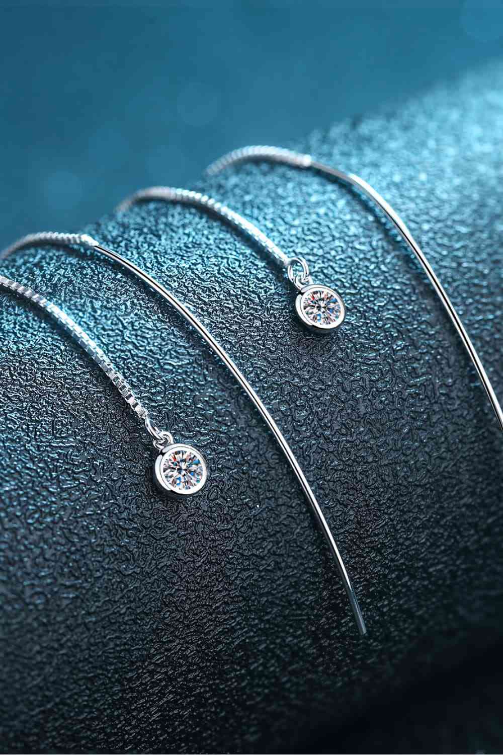 Moissanite Sterling Silver Threader Earrings - Mintcute