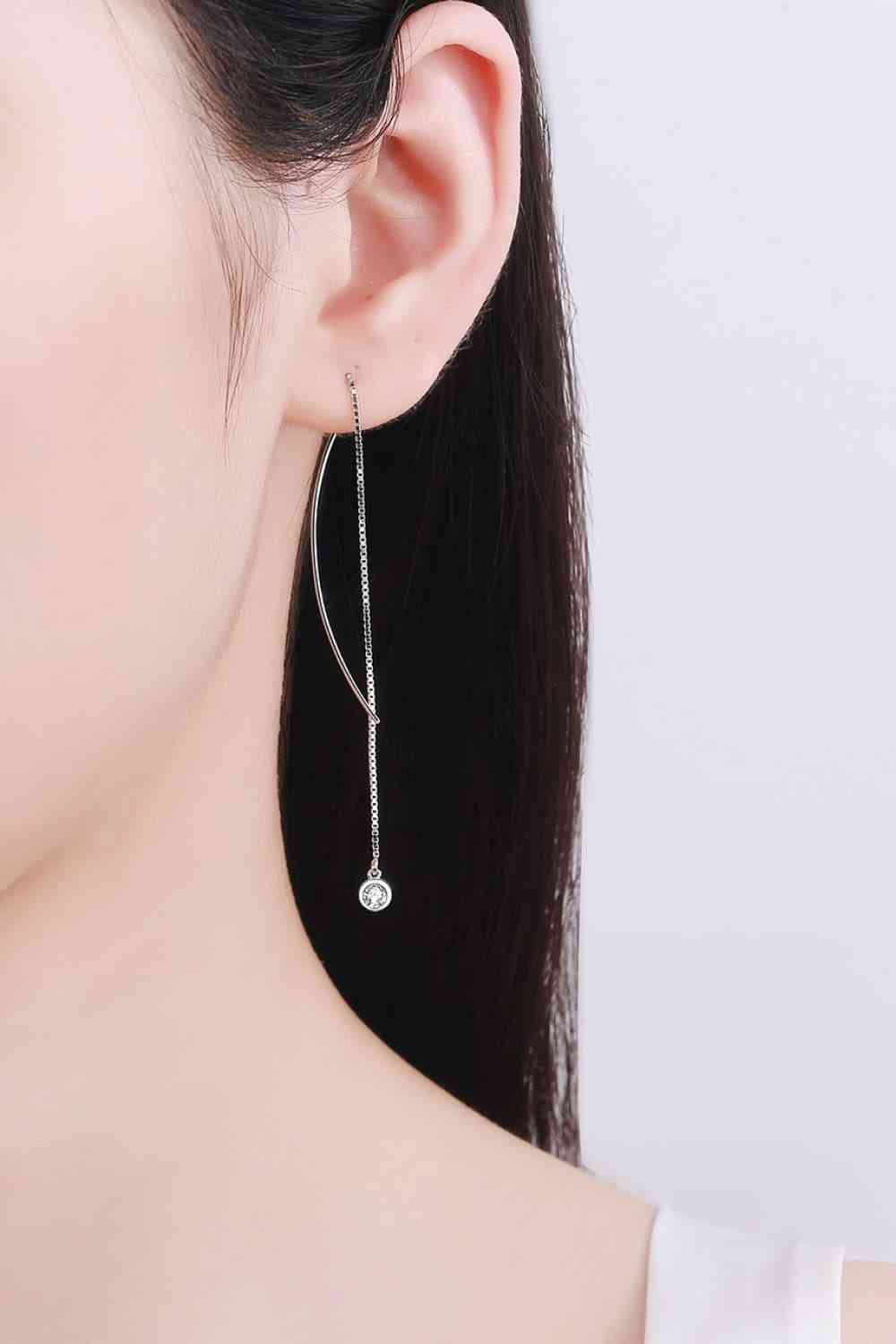 Moissanite Sterling Silver Threader Earrings - Mintcute
