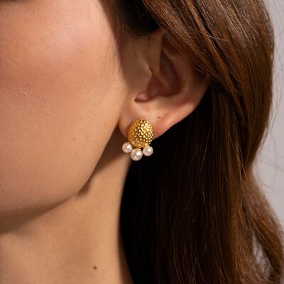 Imitation Pearl Stud Earrings - Mintcute