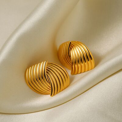 Texture Stainless Steel Stud Earrings - Mintcute