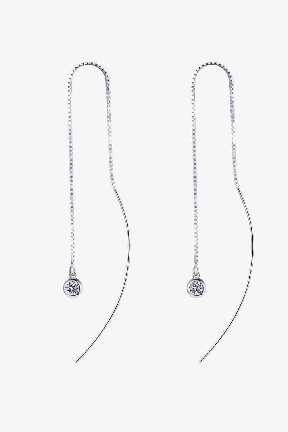Moissanite Sterling Silver Threader Earrings - Mintcute