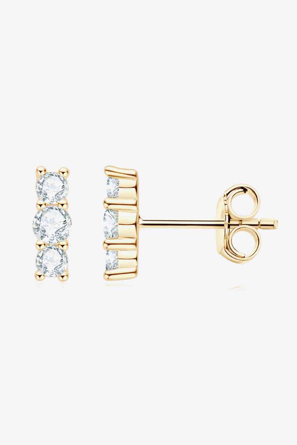 Heartbeat Rhythm Moissanite Stud Earrings - Mintcute