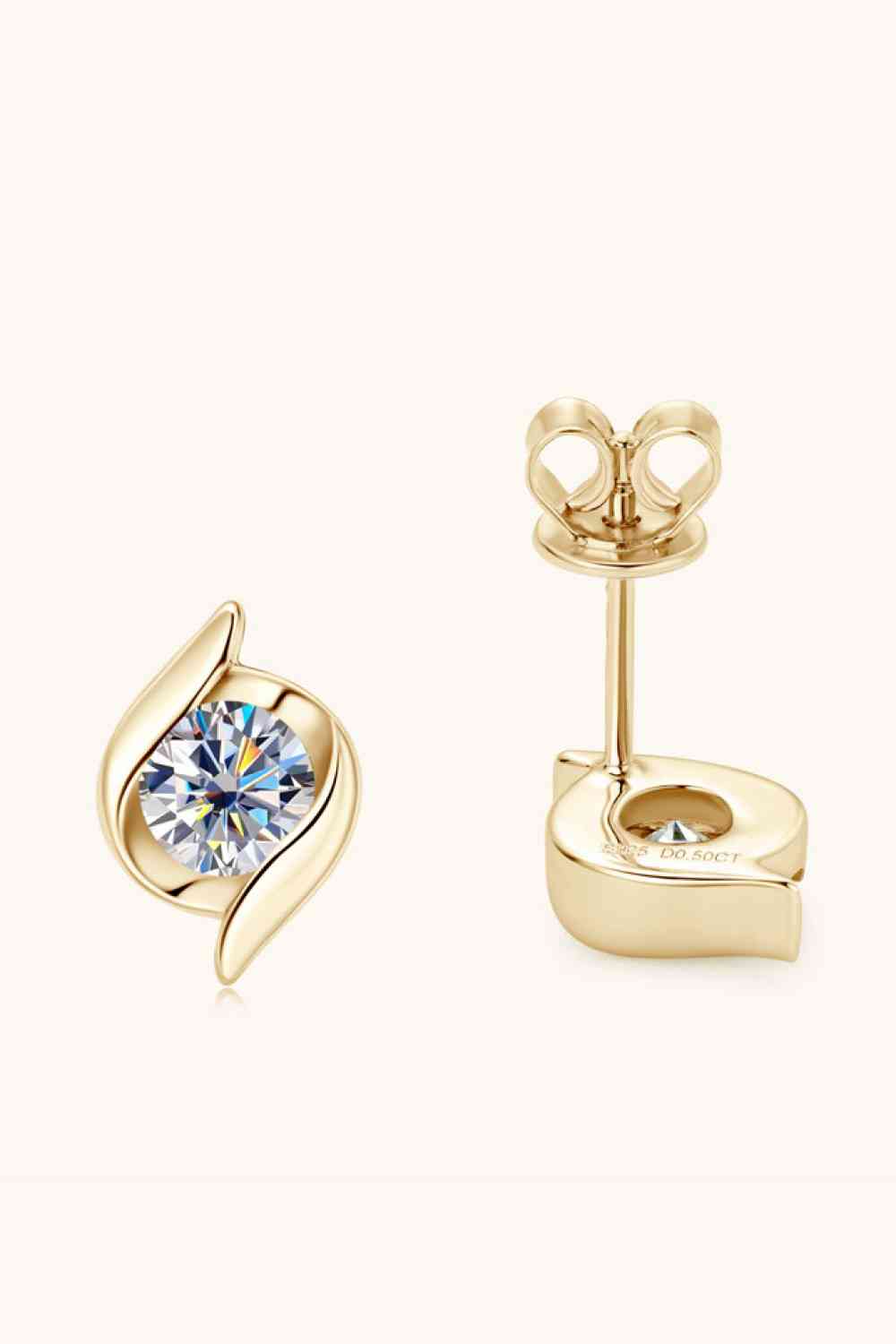 Moissanite Eye of Love Sterling Silver Stud Earrings - Mintcute