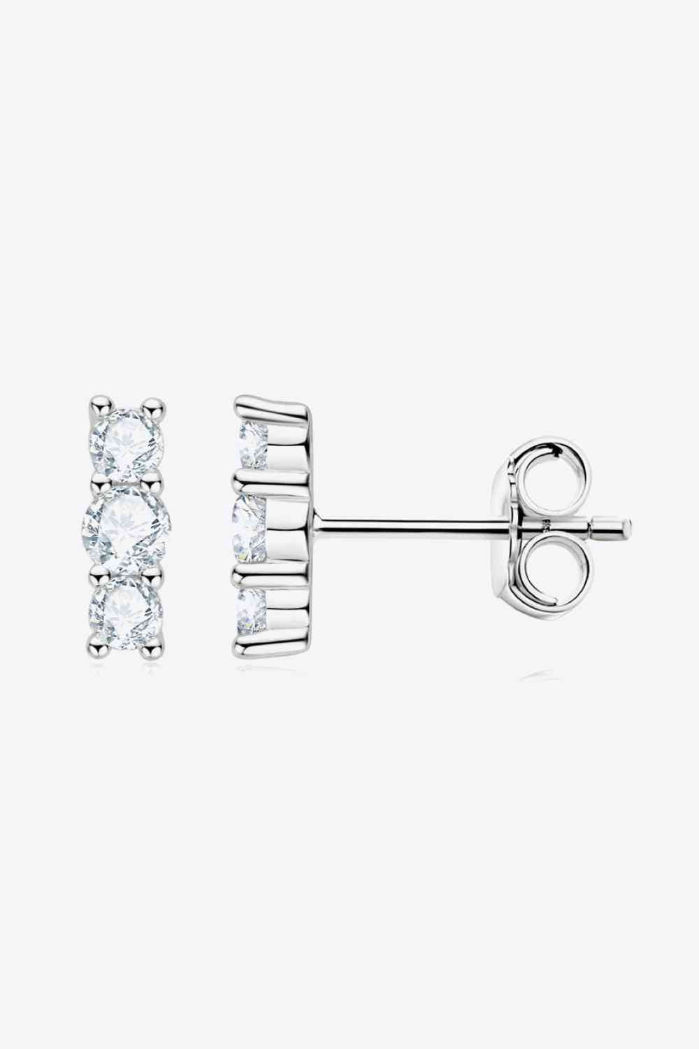 Heartbeat Rhythm Moissanite Stud Earrings - Mintcute