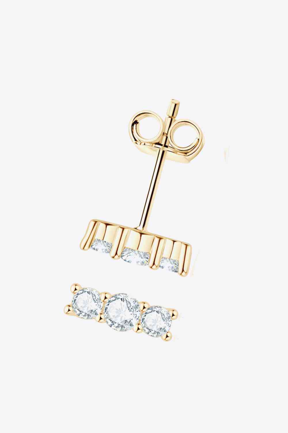Heartbeat Rhythm Moissanite Stud Earrings - Mintcute
