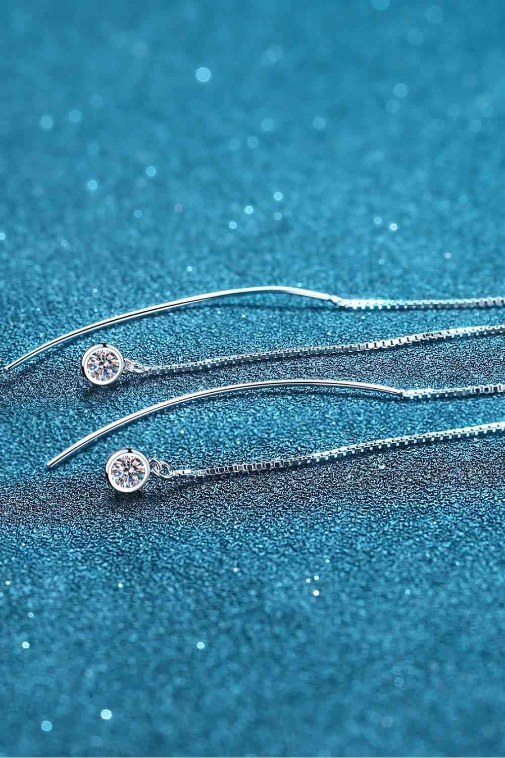 Moissanite Sterling Silver Threader Earrings - Mintcute