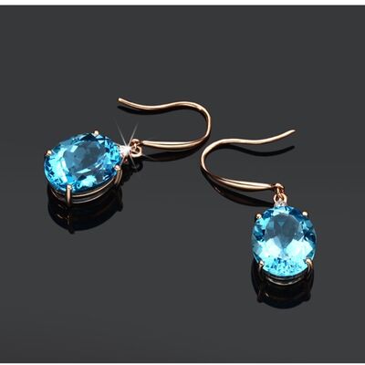 Blue Artificial Gemstone Earrings