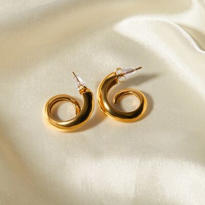 Gold Plated Number Six Metal Earrings - Mintcute