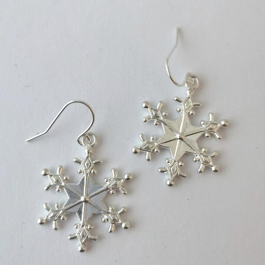 Silver Plated Snowflakes Earrings