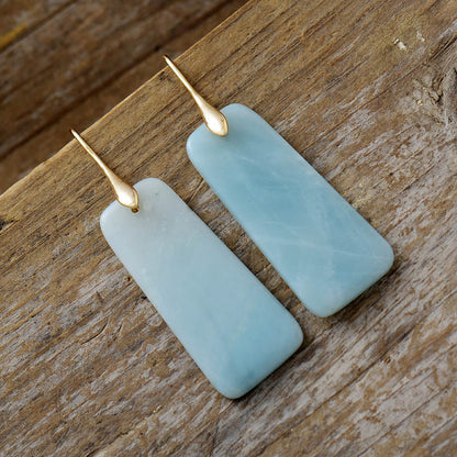 Natural Stone Rectangle Shape Earrings