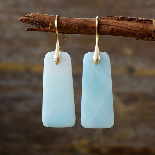 Natural Stone Rectangle Shape Earrings