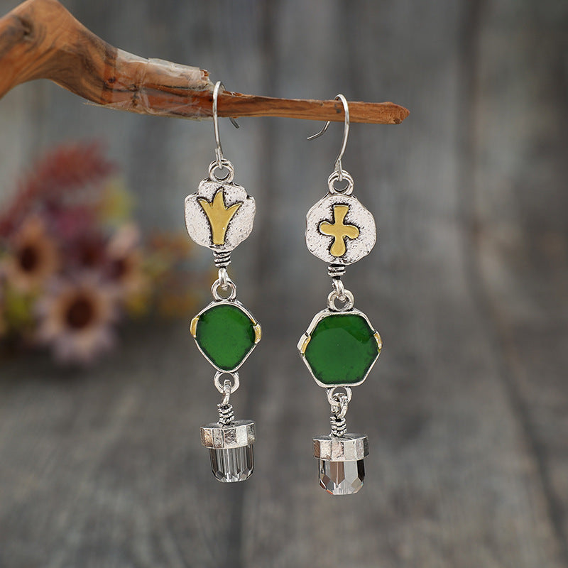 Retro Alloy Asymmetric Earrings