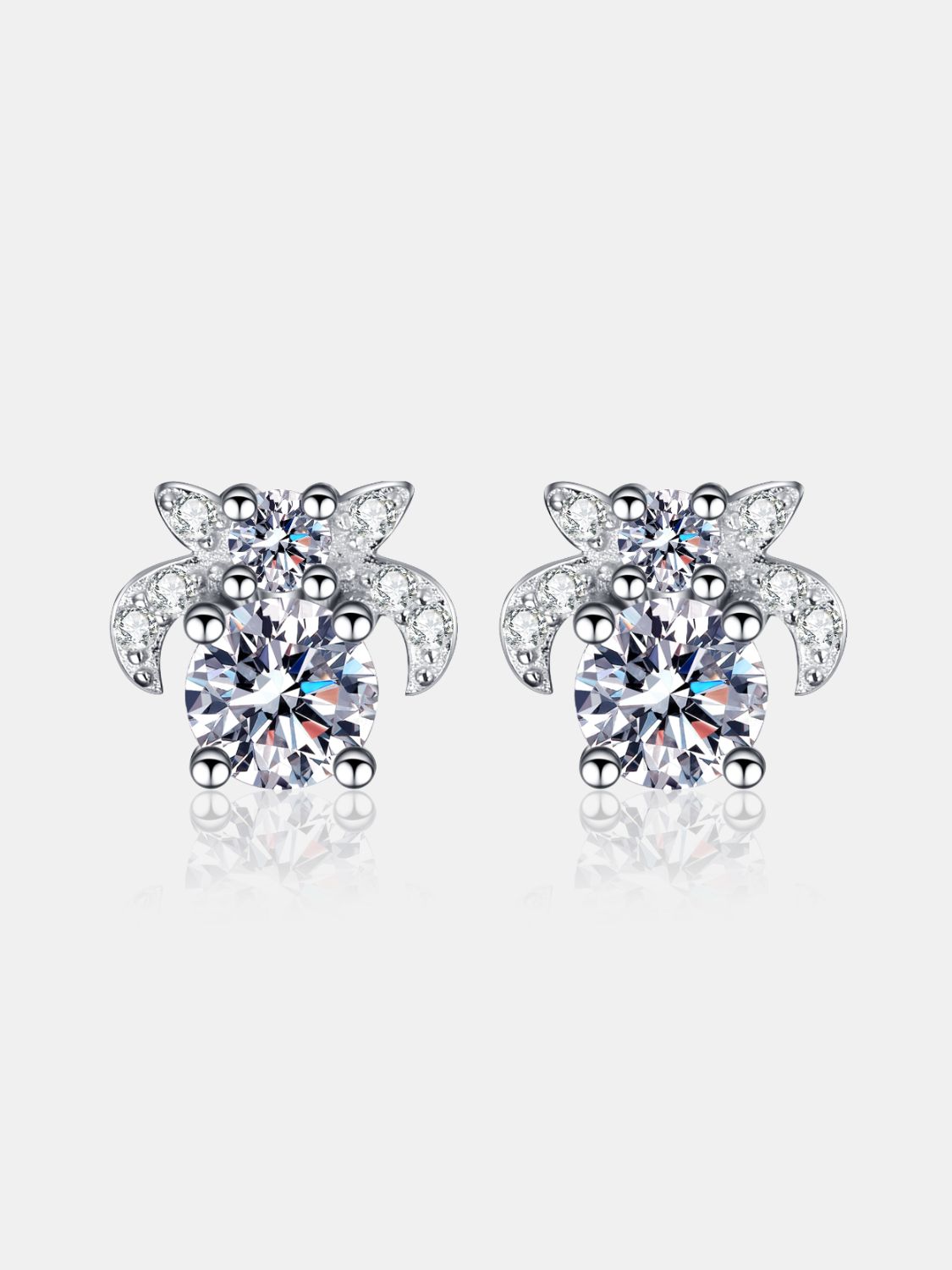 Moissanite Flower Stud Earrings
