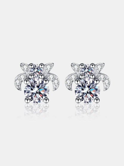 Moissanite Flower Stud Earrings