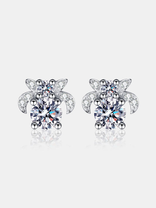 Moissanite Flower Stud Earrings