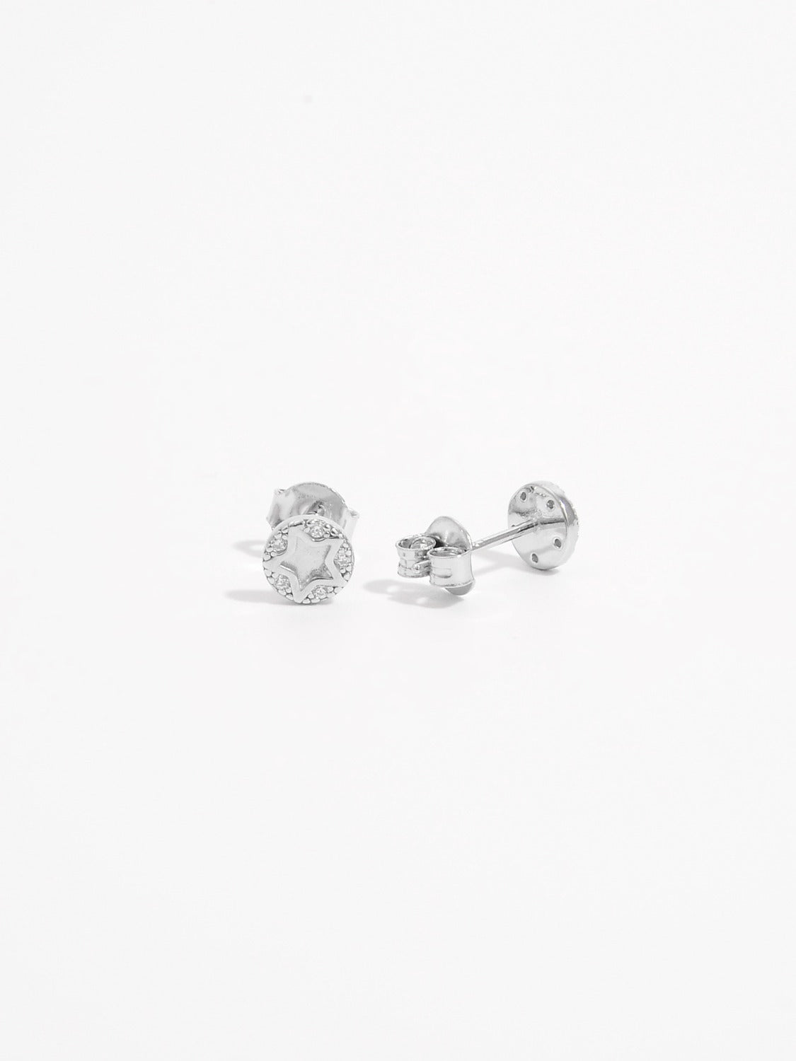 Sterling Silver Zircon Star Stud Earrings