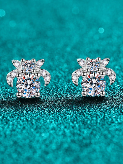 Moissanite Flower Stud Earrings