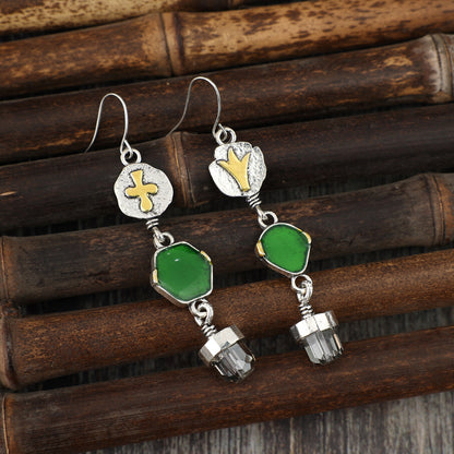 Retro Alloy Asymmetric Earrings