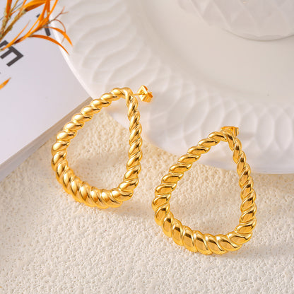Gold Plated Twisted Earrings