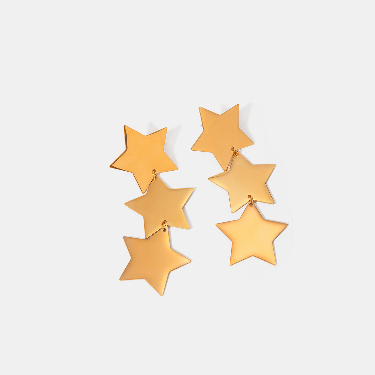 Gold Plated Stainless Steel Star Earrings