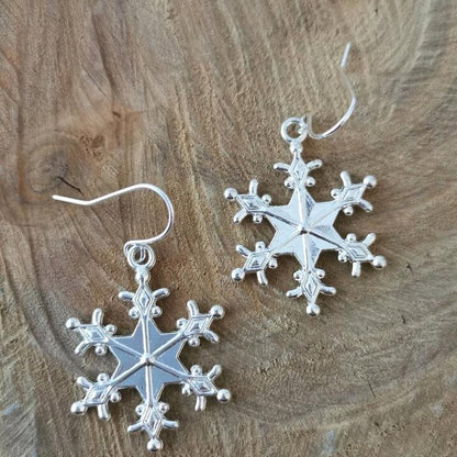 Silver Plated Snowflakes Earrings