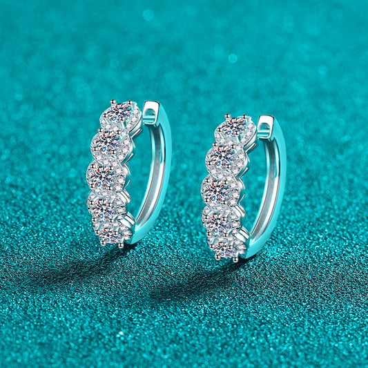 Moissanite Zircon Huggie Earrings