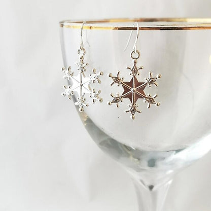 Silver Plated Snowflakes Earrings