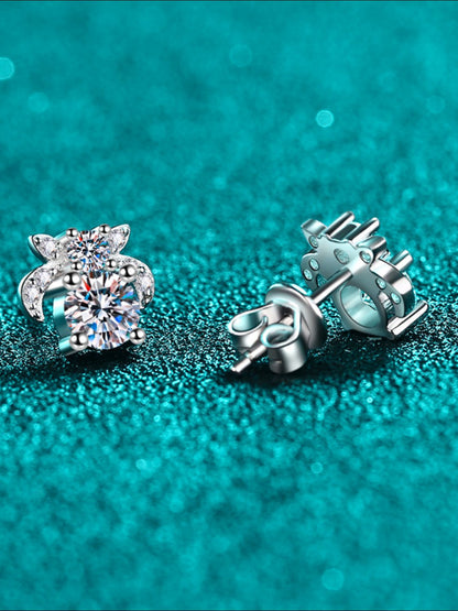 Moissanite Flower Stud Earrings