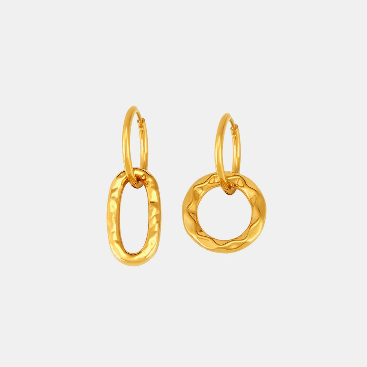 Gold Plated Titanium Steel Annulus Earrings