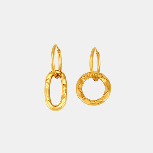 Gold Plated Titanium Steel Annulus Earrings