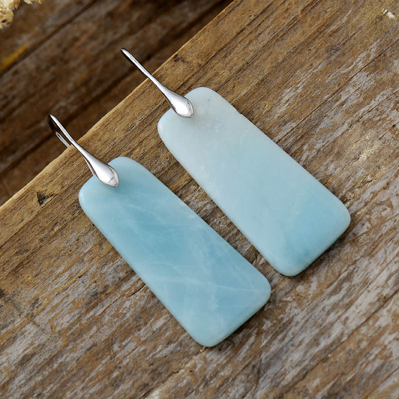 Natural Stone Rectangle Shape Earrings