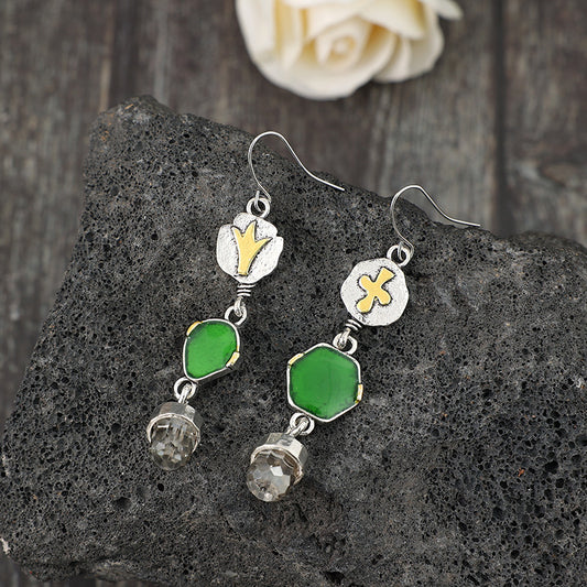 Retro Alloy Asymmetric Earrings
