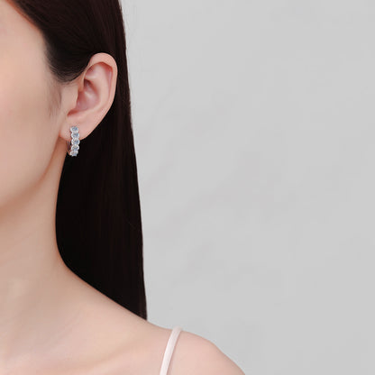Moissanite Zircon Huggie Earrings