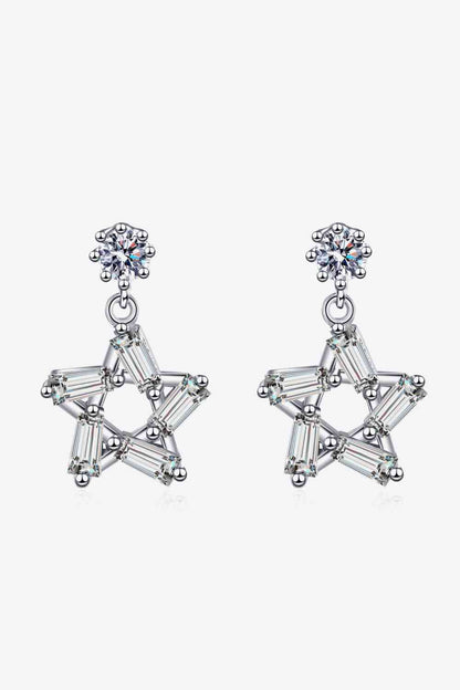 Inlaid Moissanite Star Earrings - Mintcute