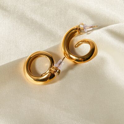 Gold Plated Number Six Metal Earrings - Mintcute