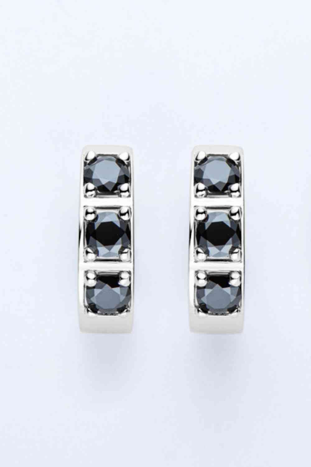 Inlaid Moissanite Chunky Huggie Earrings - Mintcute