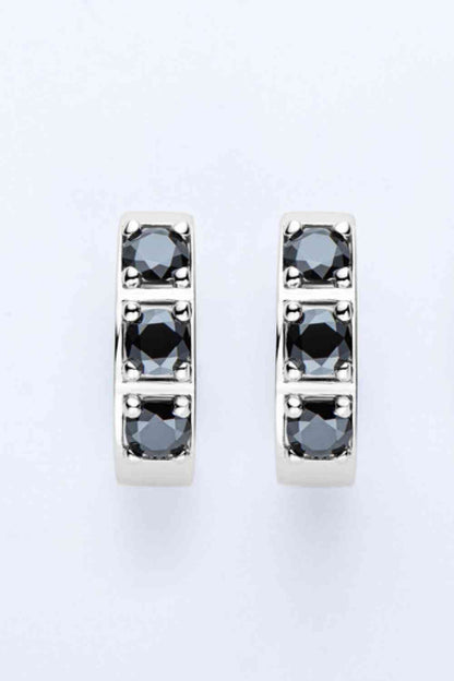 Inlaid Moissanite Chunky Huggie Earrings - Mintcute