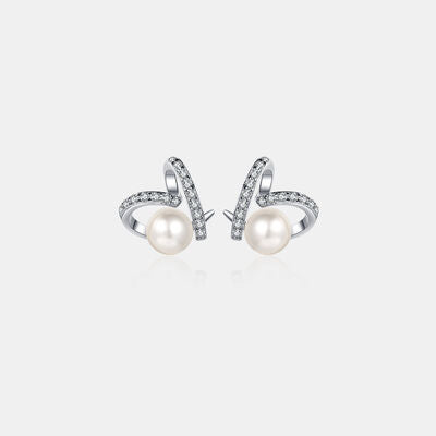 Pearl Moissanite  Sterling Silver Earrings - Mintcute