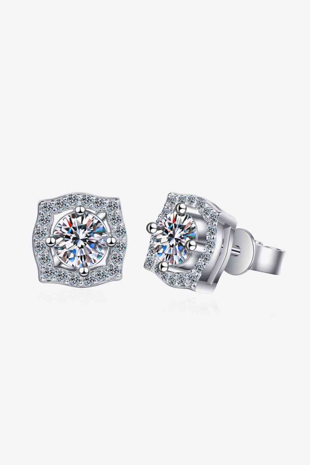 Moissanite Geometric Stud Earrings - Mintcute